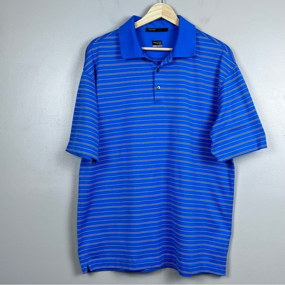 Nike Men's Tiger Woods Collection Striped Fit Dry Golf Polo Size L; Sports